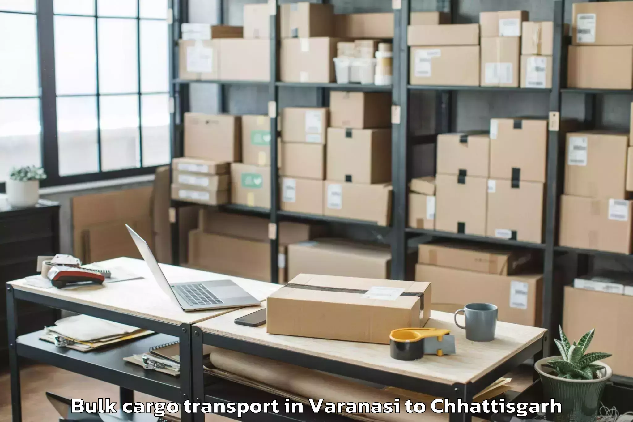 Get Varanasi to Pithora Bulk Cargo Transport